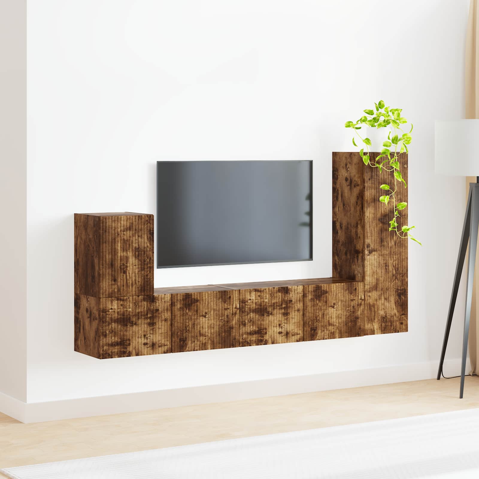 Set TV komoda Zidne 3 pcs Dimljeni hrast Konstruirano drvo