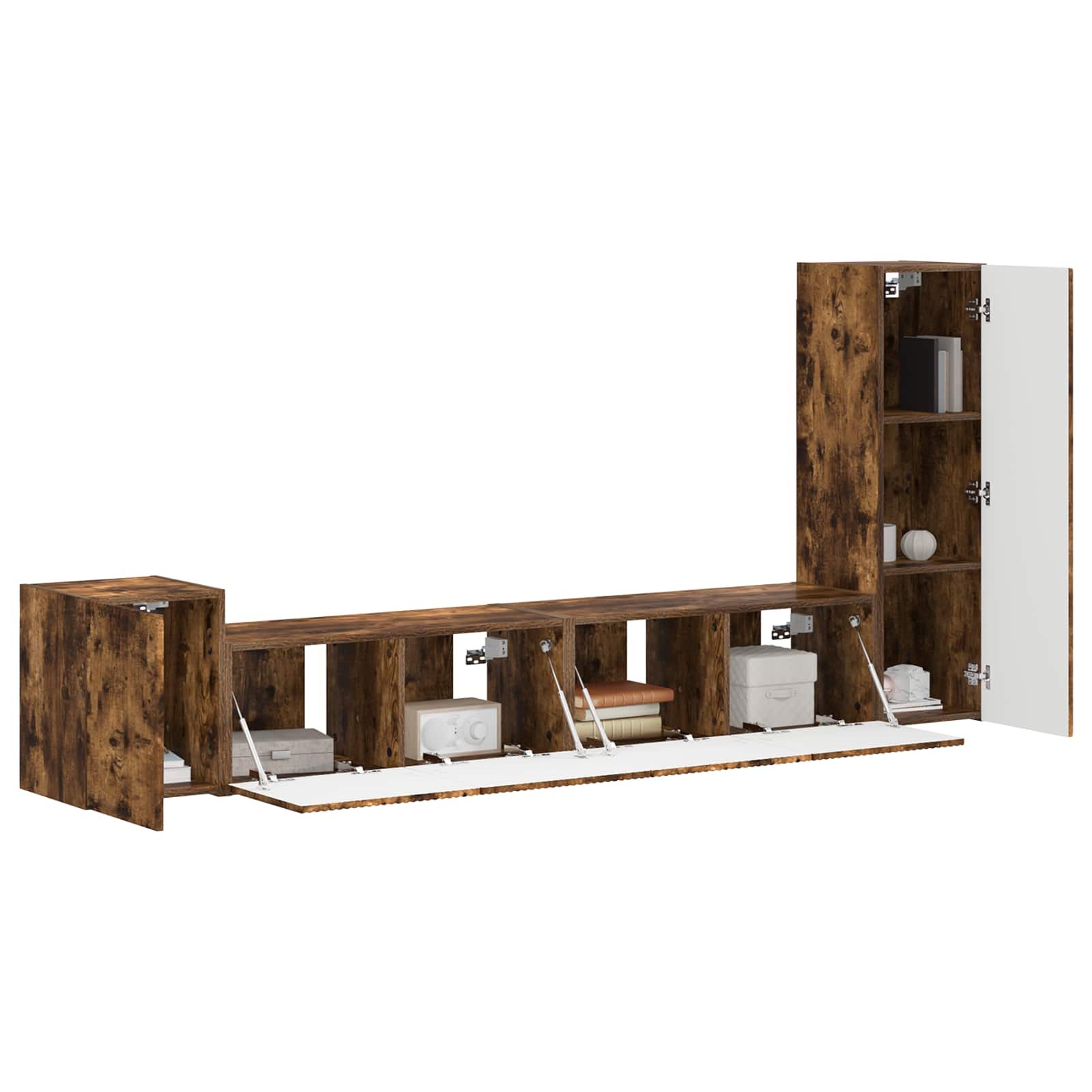 Set TV komoda Zidne 3 pcs Dimljeni hrast Konstruirano drvo
