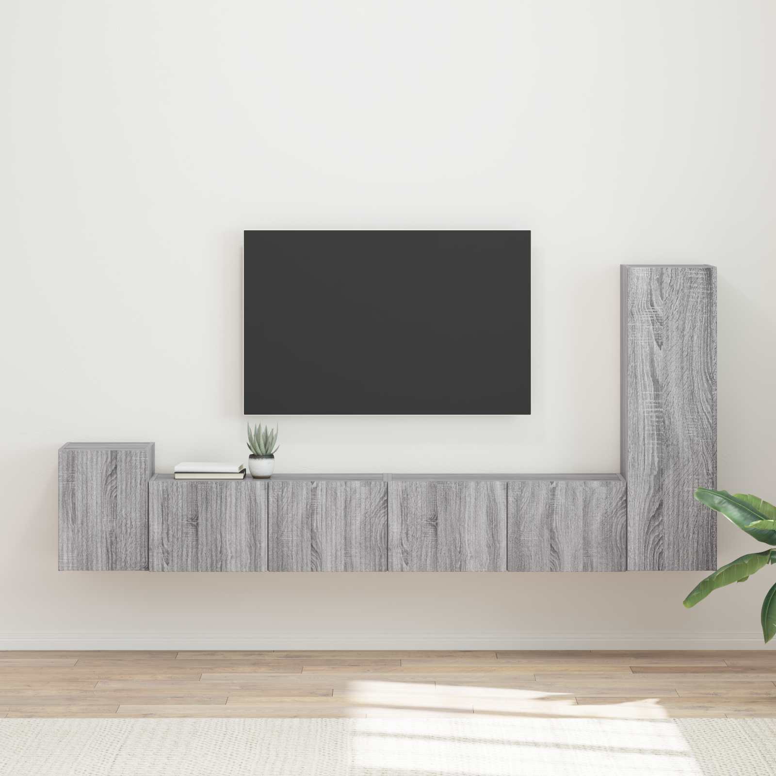 Set TV komoda Zidne 3 pcs Siva Sonoma Konstruirano drvo