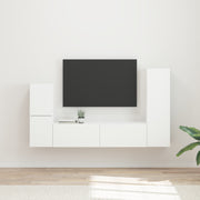Set TV komoda Zidne 4 pcs Bijelo Konstruirano drvo