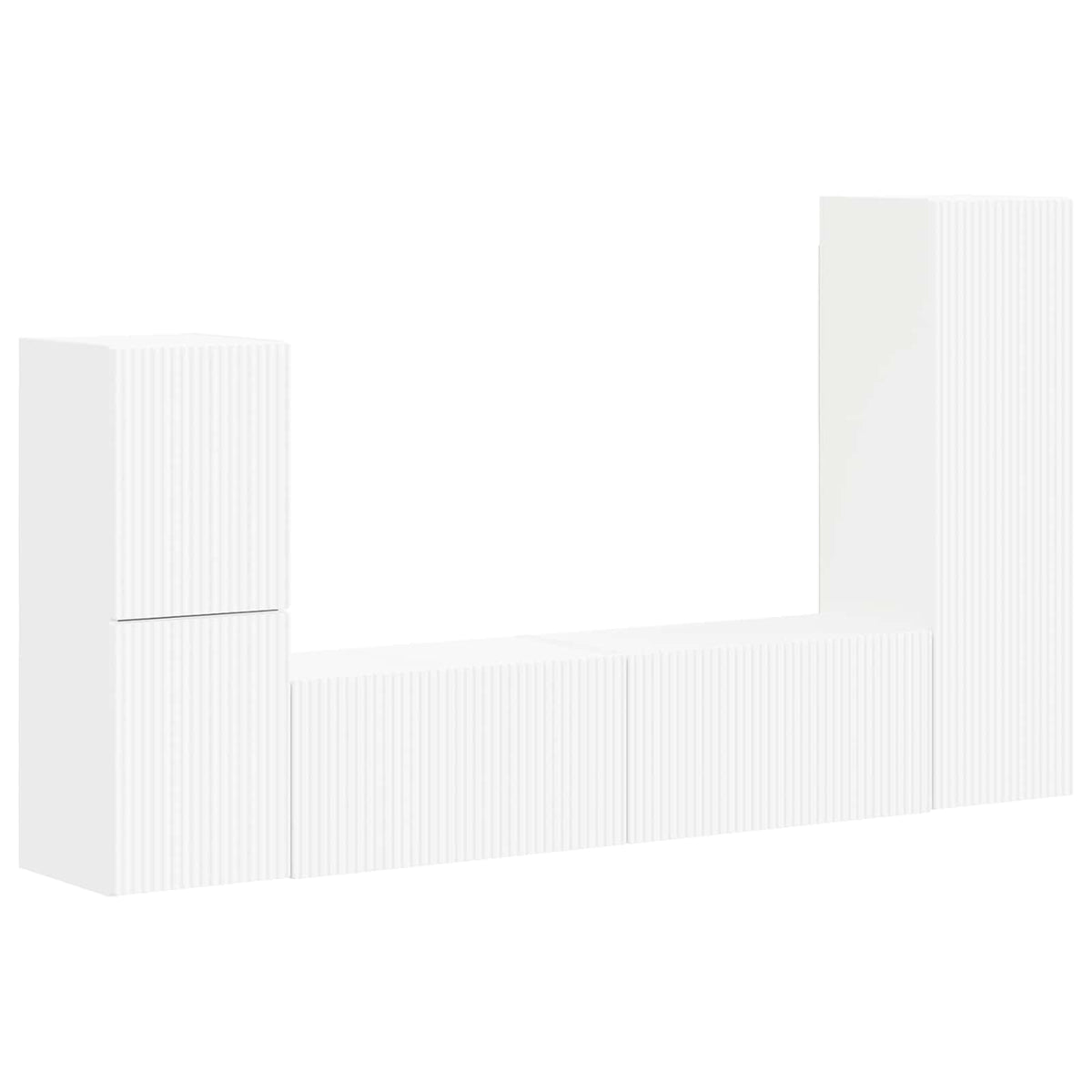 Set TV komoda Zidne 4 pcs Bijelo Konstruirano drvo