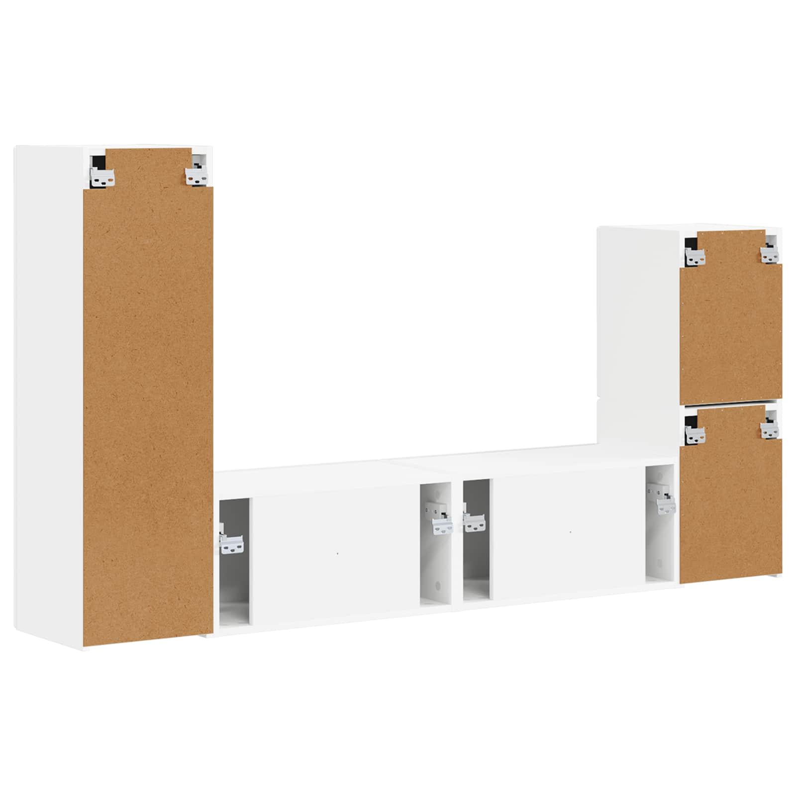 Set TV komoda Zidne 4 pcs Bijelo Konstruirano drvo