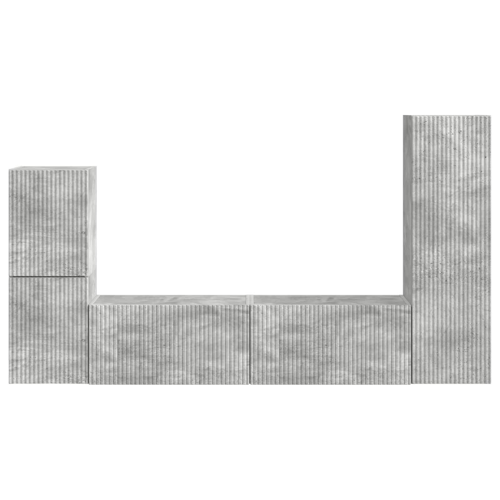 Set TV komoda Zidne 4 pcs Betonski sivi Konstruirano drvo