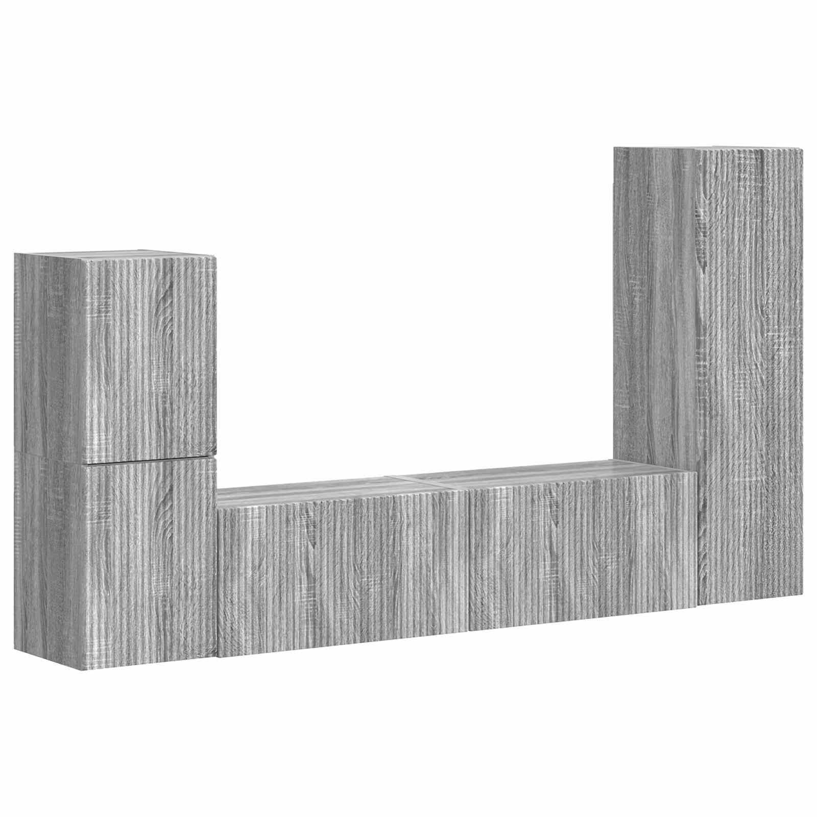 Set TV komoda Zidne 4 pcs Siva Sonoma Konstruirano drvo