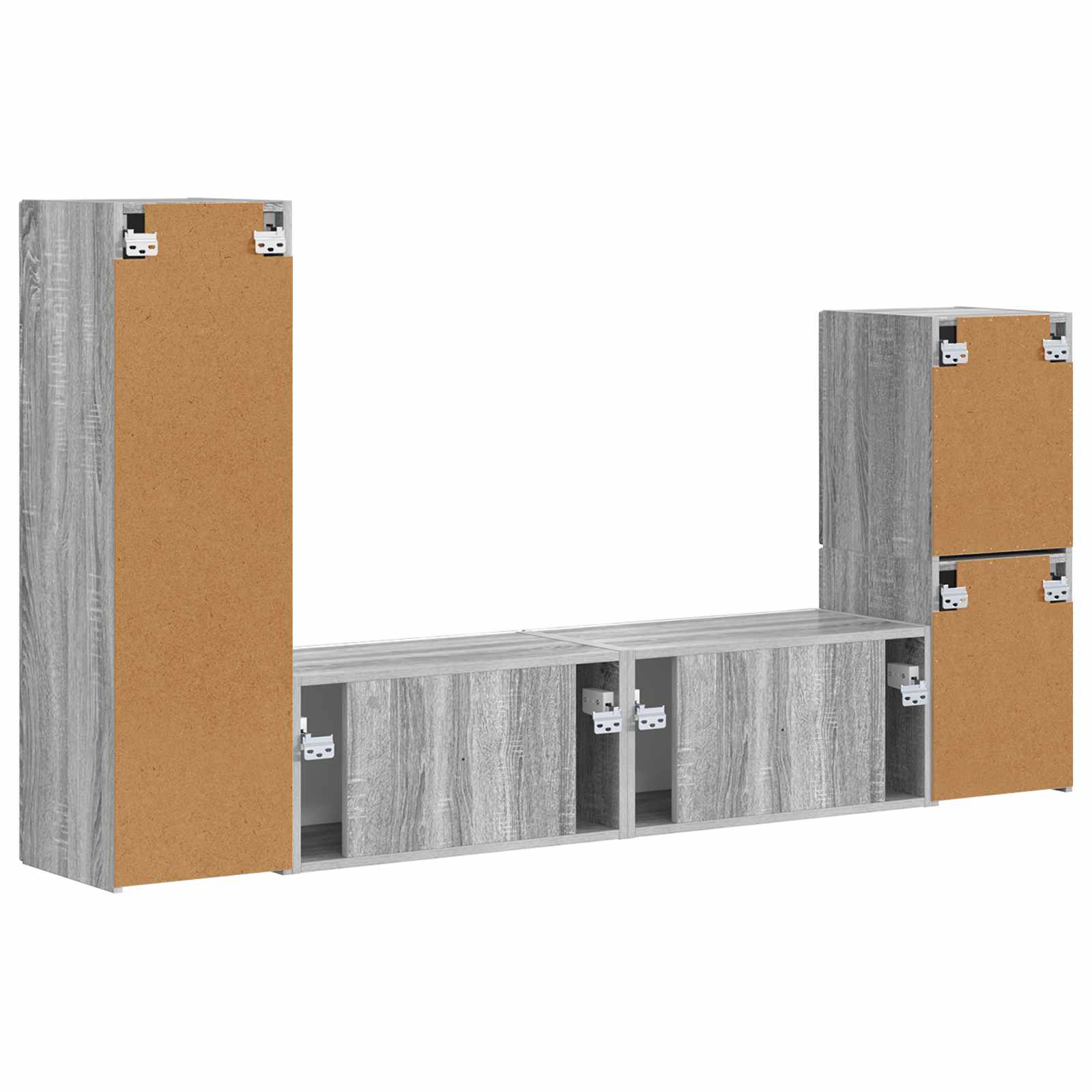Set TV komoda Zidne 4 pcs Siva Sonoma Konstruirano drvo