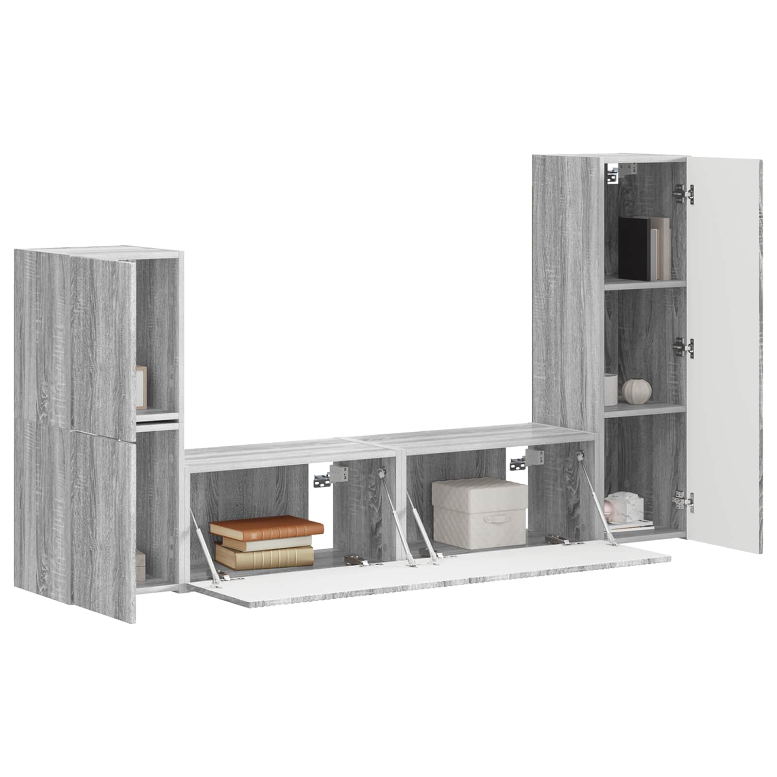 Set TV komoda Zidne 4 pcs Siva Sonoma Konstruirano drvo