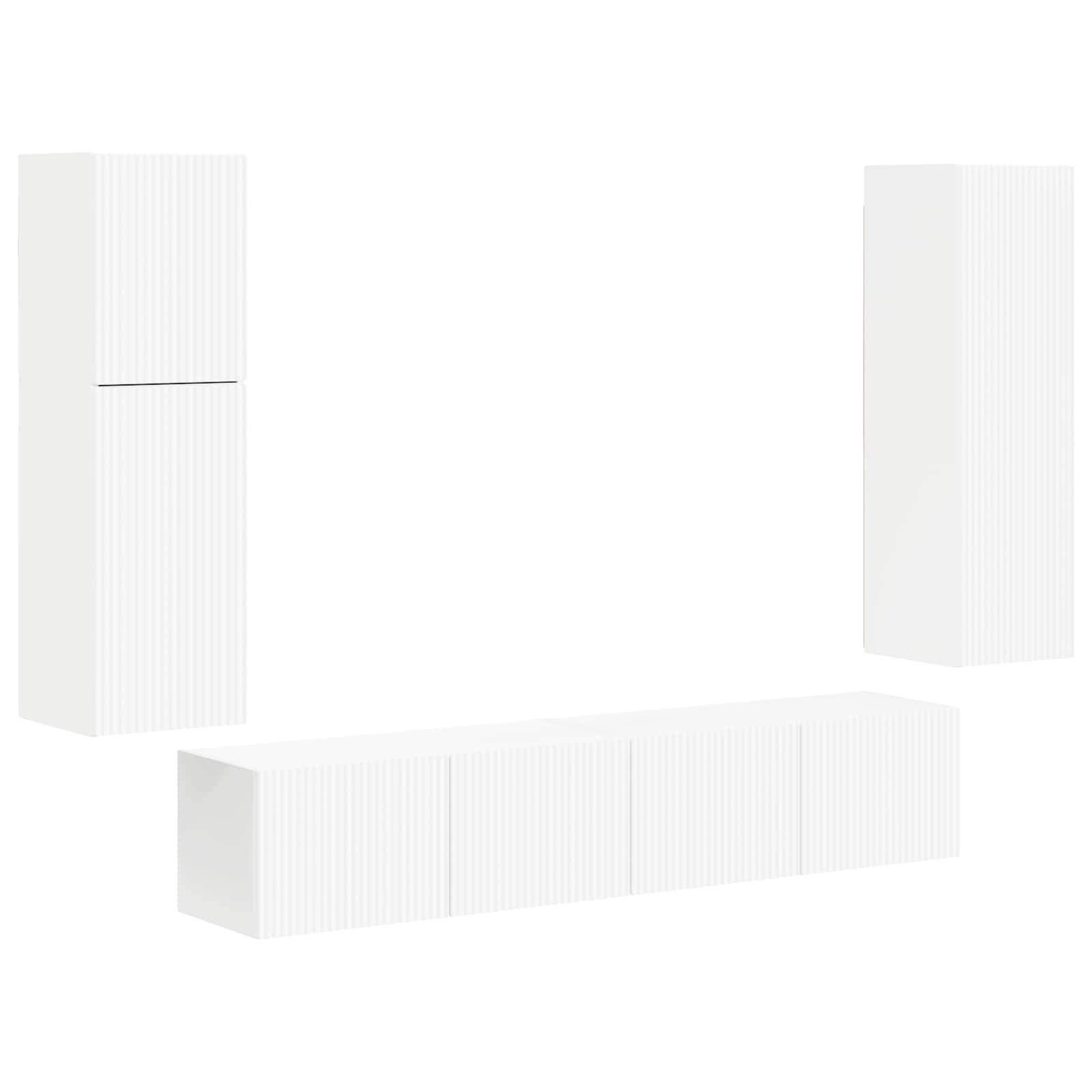 Set TV komoda Zidne 4 pcs Bijelo Konstruirano drvo