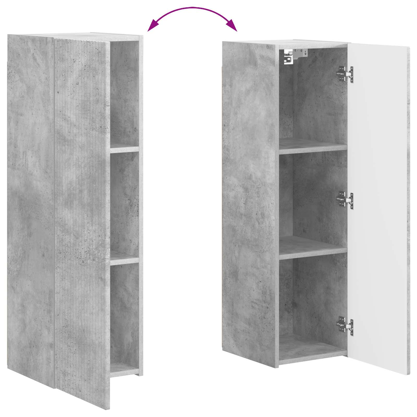 Set TV komoda Zidne 4 pcs Betonski sivi Konstruirano drvo
