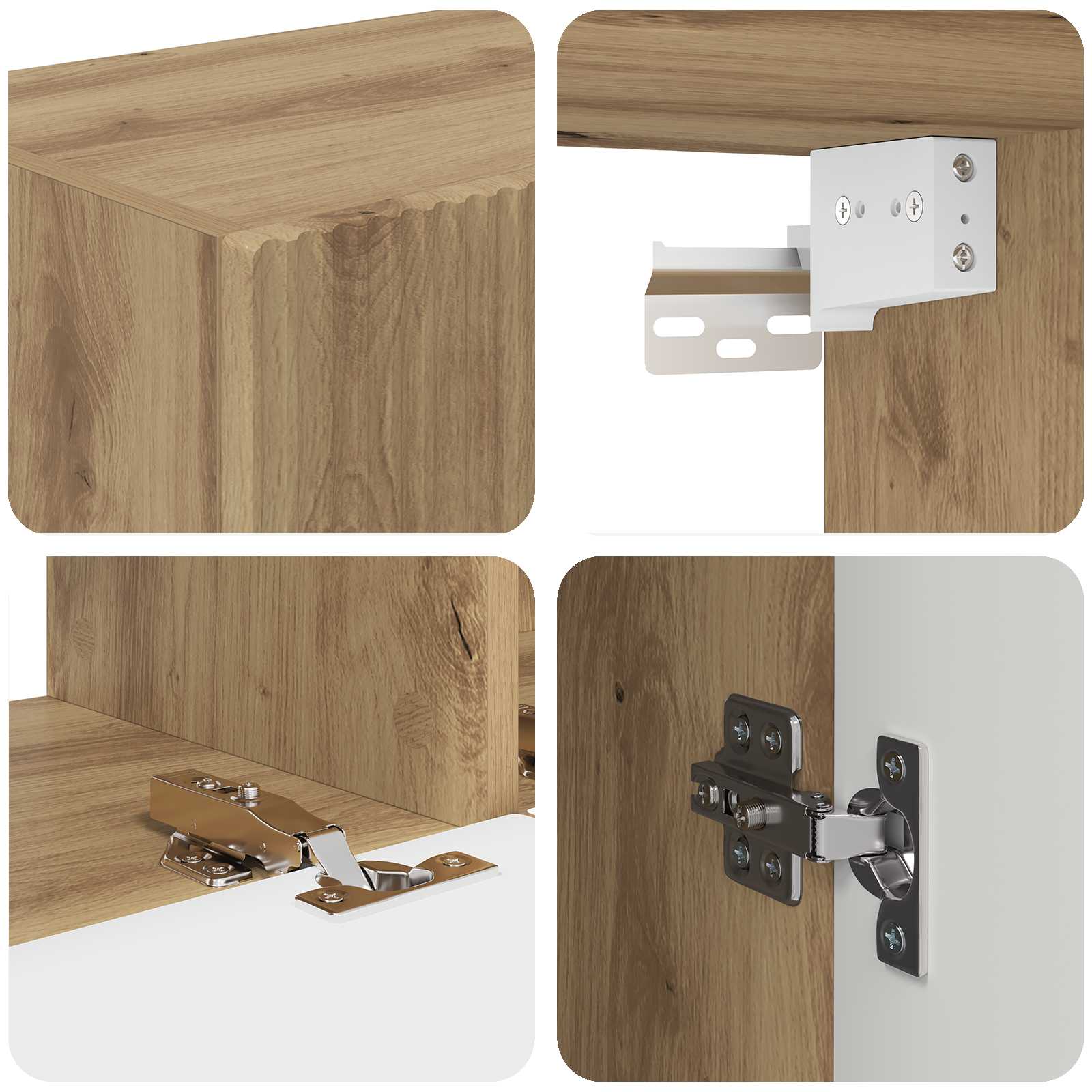 Set TV komoda Zidne 5 pcs Bijelo Konstruirano drvo