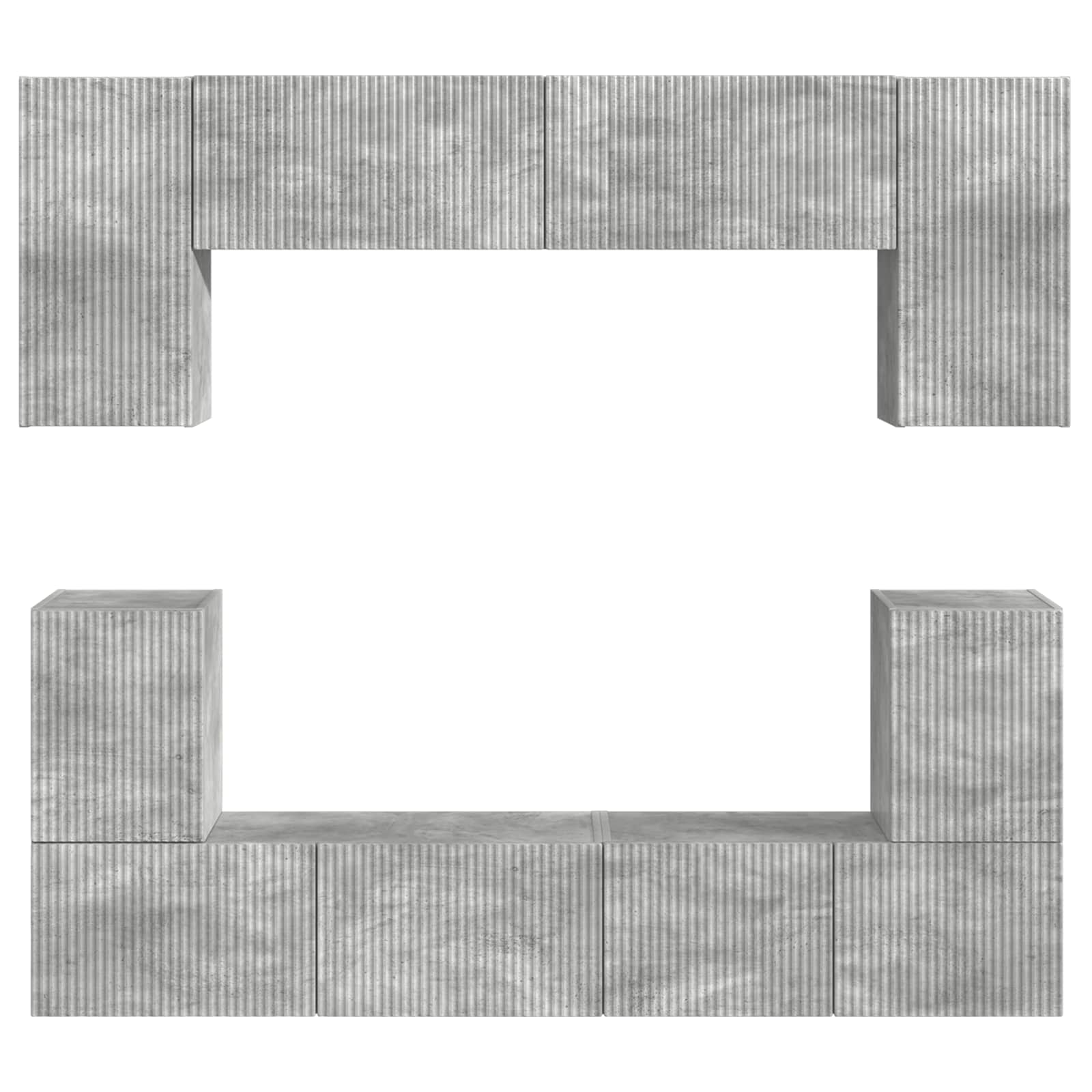 Set TV komoda Zidne 5 pcs Betonski sivi Konstruirano drvo