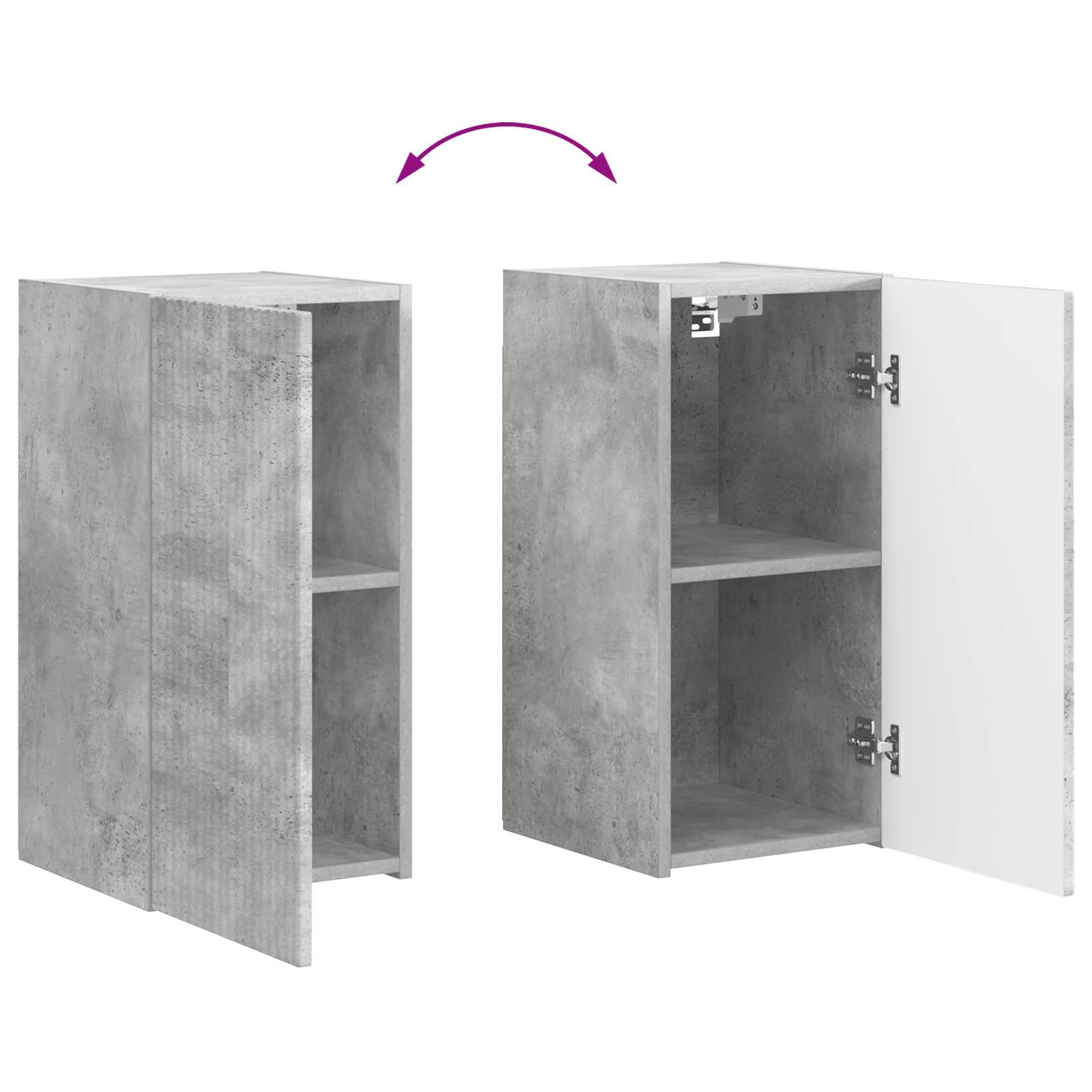 Set TV komoda Zidne 5 pcs Betonski sivi Konstruirano drvo