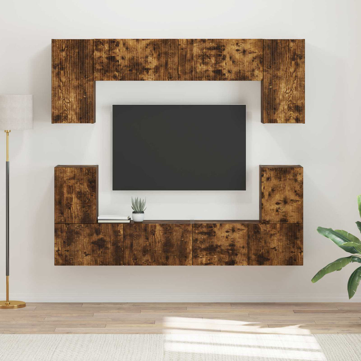 Set TV komoda Zidne 5 pcs Dimljeni hrast Konstruirano drvo