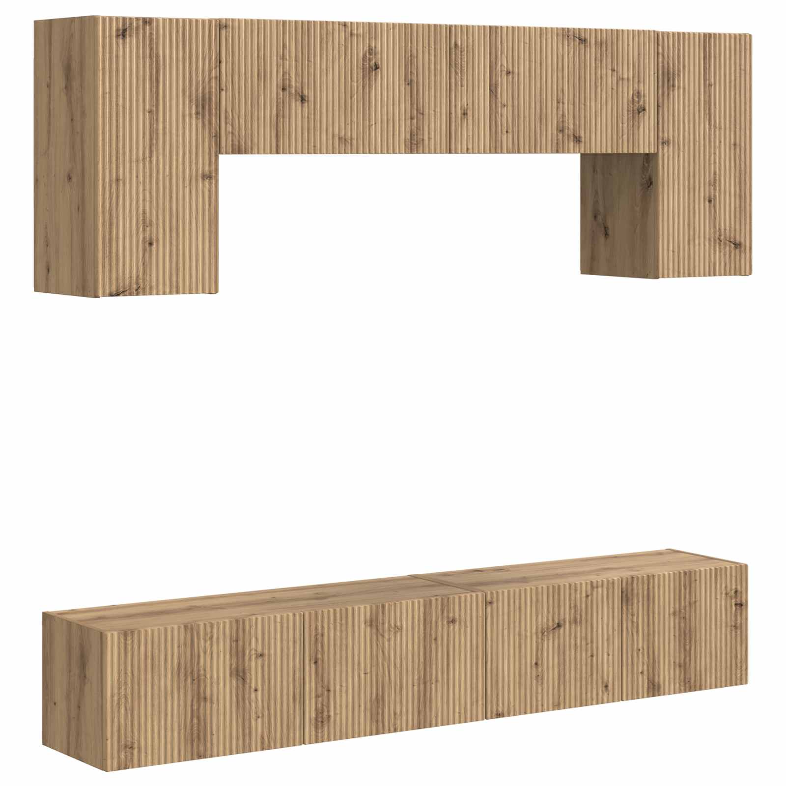 Set TV komoda Zidne 5 pcs Dimljeni hrast Konstruirano drvo