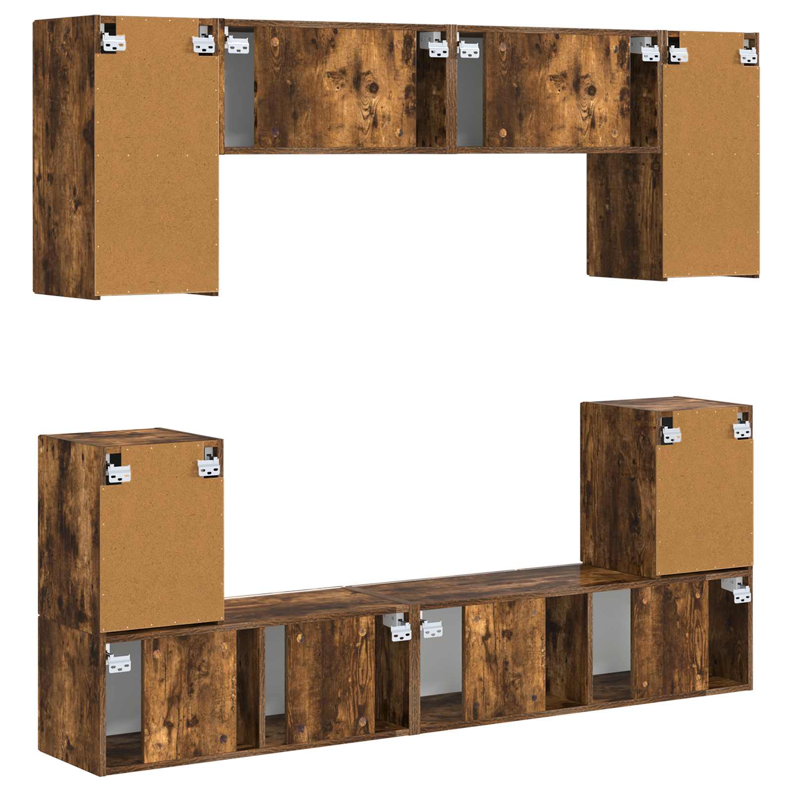 Set TV komoda Zidne 5 pcs Dimljeni hrast Konstruirano drvo