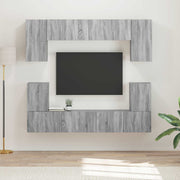 Set TV komoda Zidne 5 pcs Siva Sonoma Konstruirano drvo