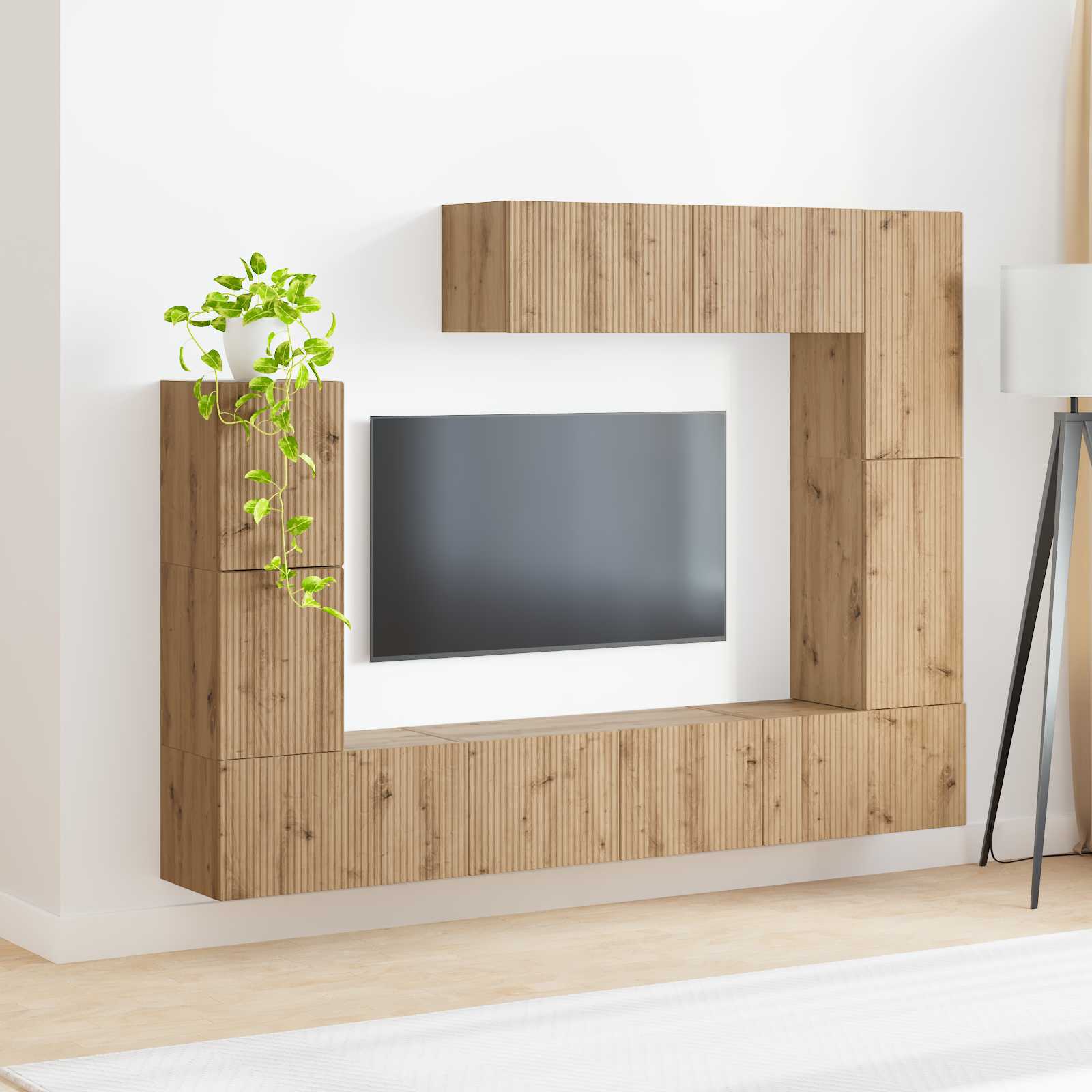 Set TV komoda 5 pcs Umjetnički hrast Konstruirano drvo