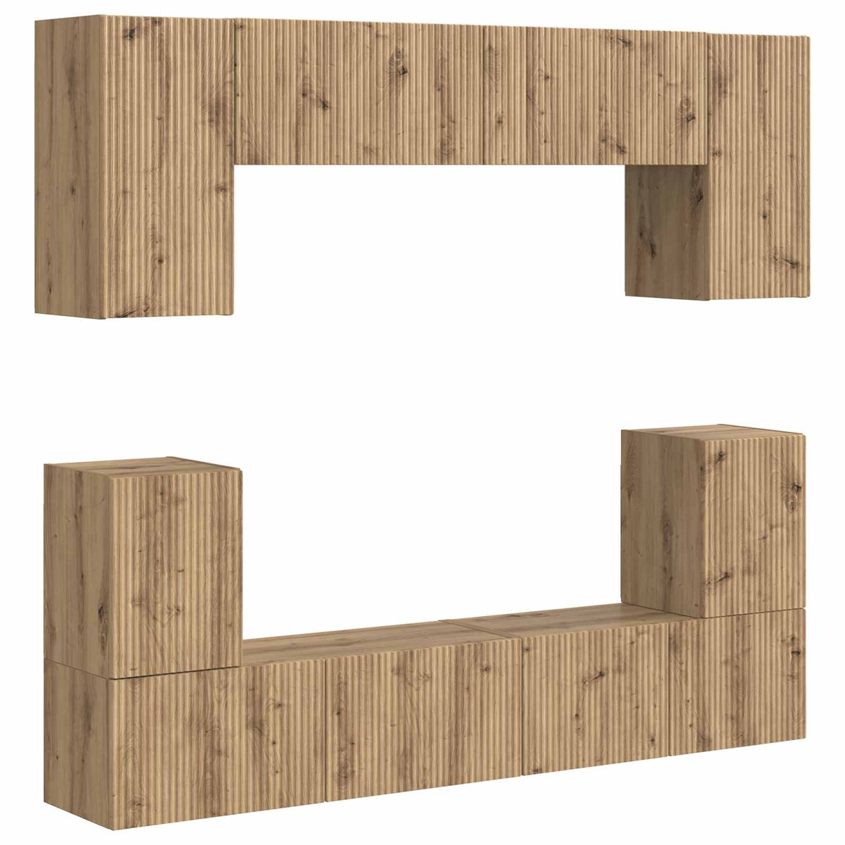 Set TV komoda 5 pcs Umjetnički hrast Konstruirano drvo