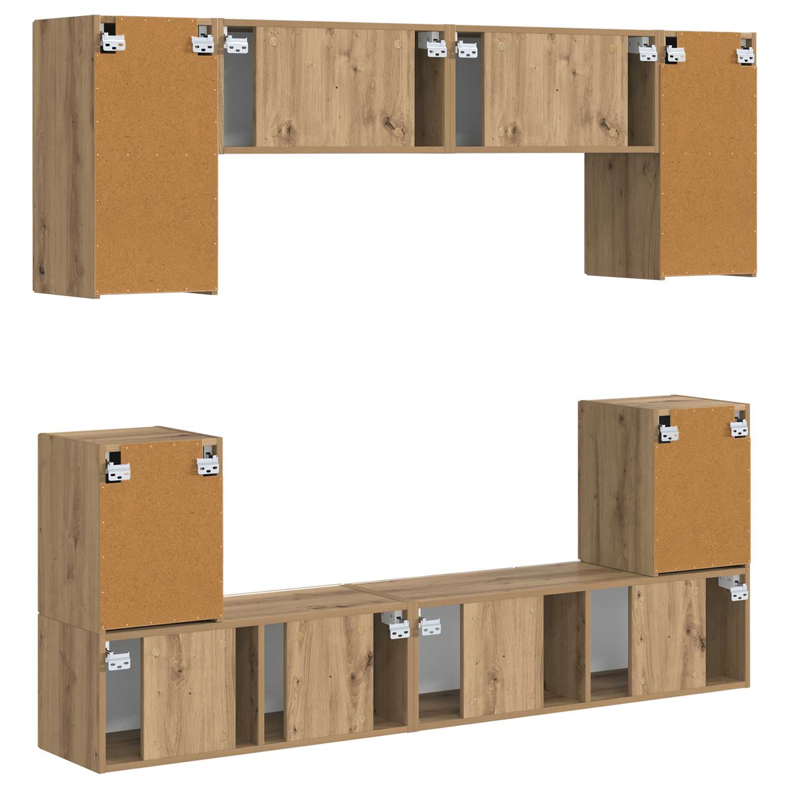 Set TV komoda 5 pcs Umjetnički hrast Konstruirano drvo