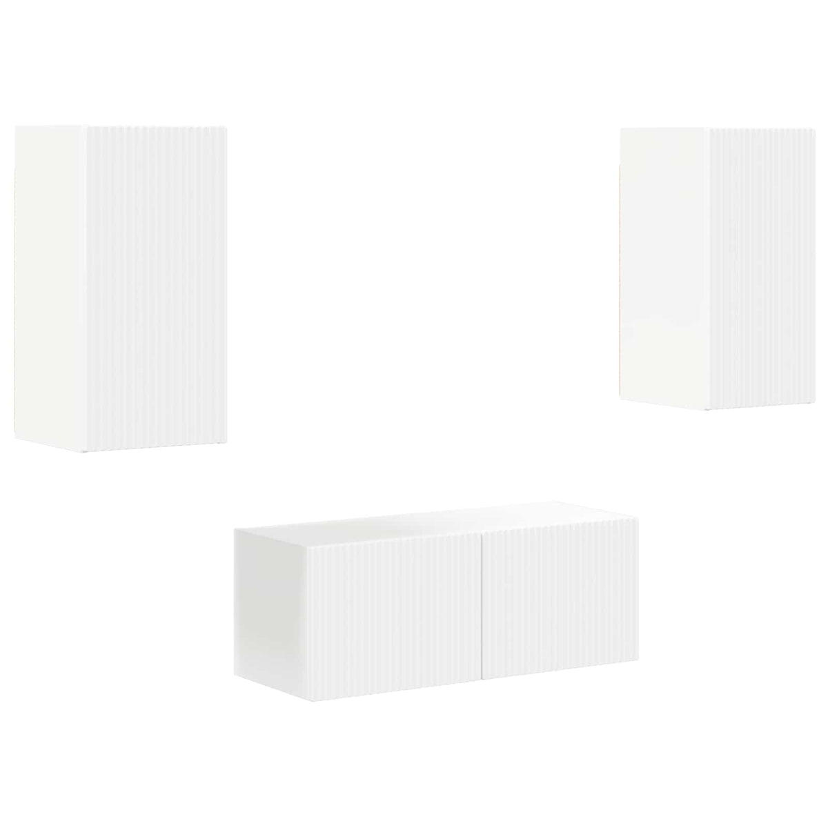 Set TV komoda Zidne 6 pcs Bijelo Konstruirano drvo