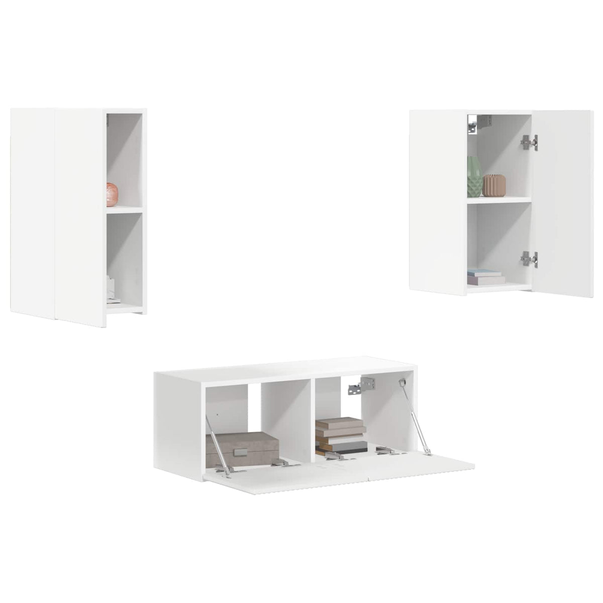 Set TV komoda Zidne 6 pcs Bijelo Konstruirano drvo