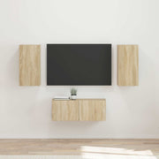Set TV komoda Zidne 6 pcs Sonoma hrast Konstruirano drvo