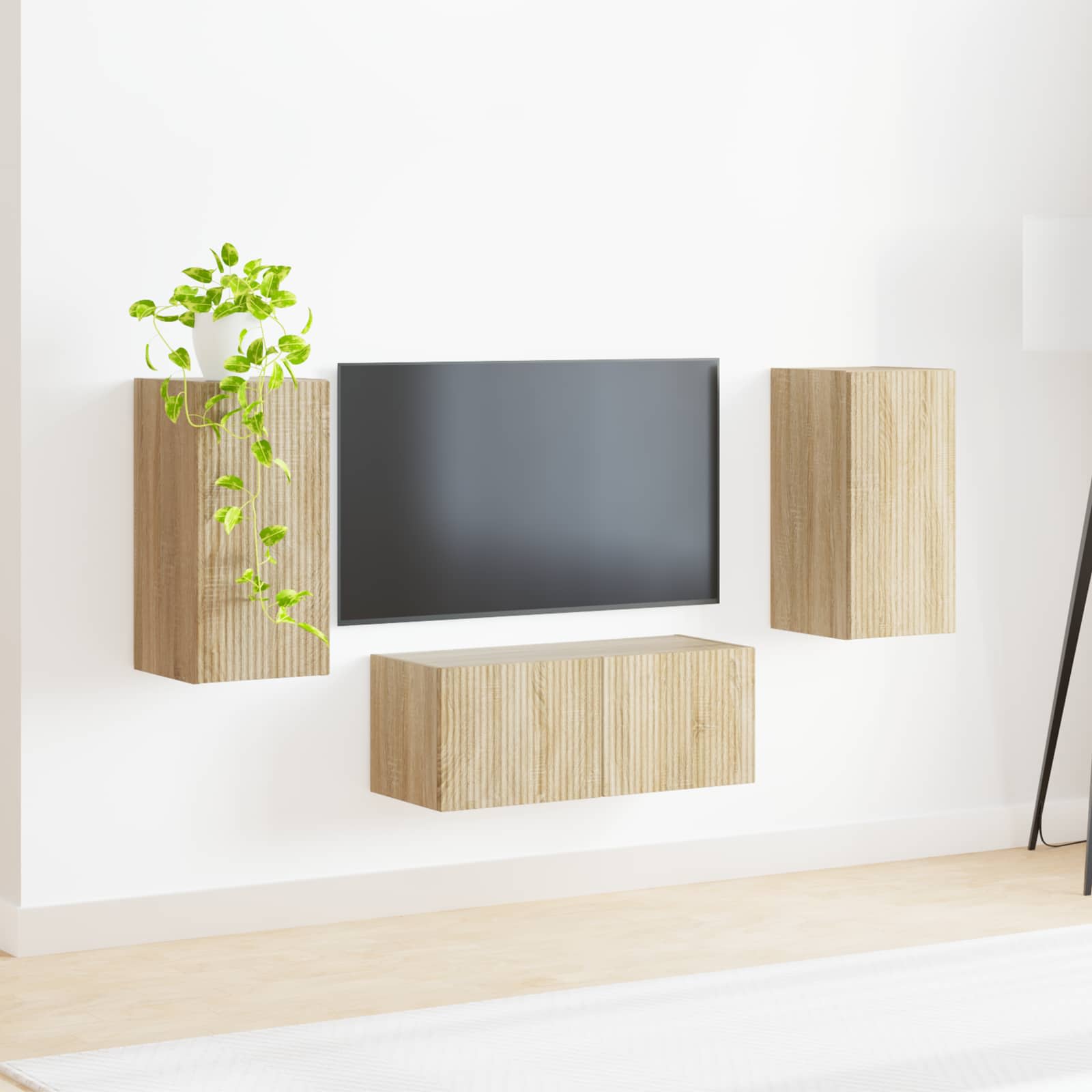 Set TV komoda Zidne 6 pcs Sonoma hrast Konstruirano drvo