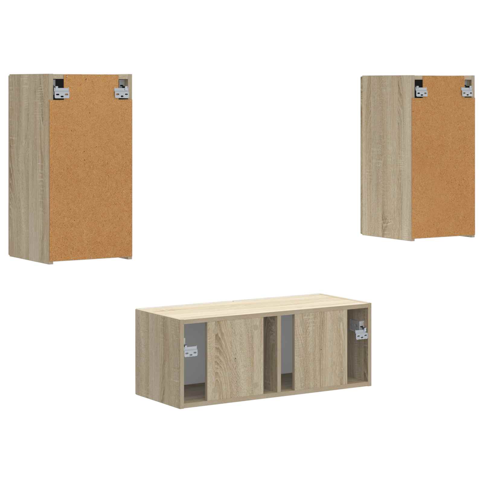 Set TV komoda Zidne 6 pcs Sonoma hrast Konstruirano drvo