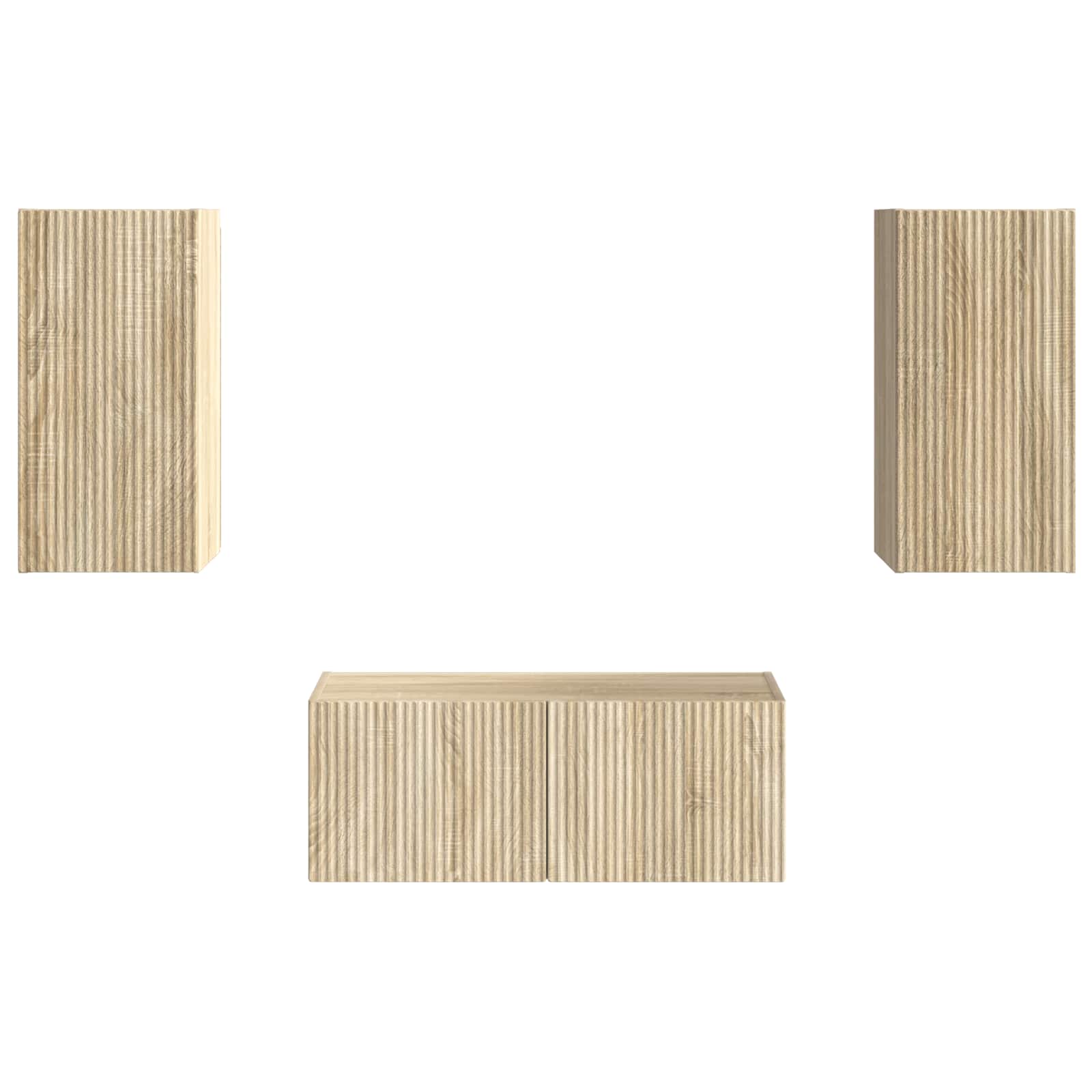 Set TV komoda Zidne 6 pcs Sonoma hrast Konstruirano drvo