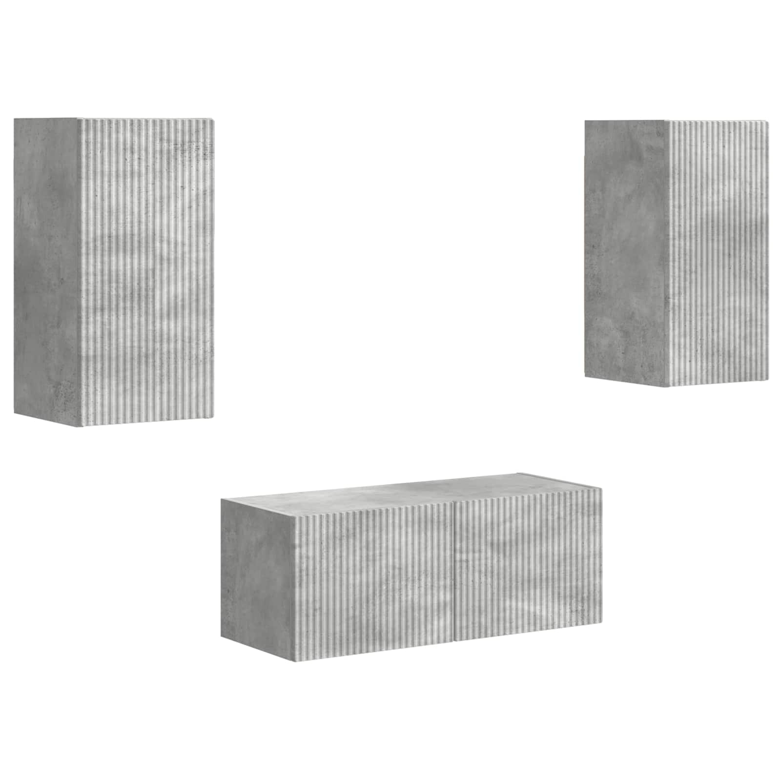 Set TV komoda Zidne 6 pcs Betonski sivi Konstruirano drvo