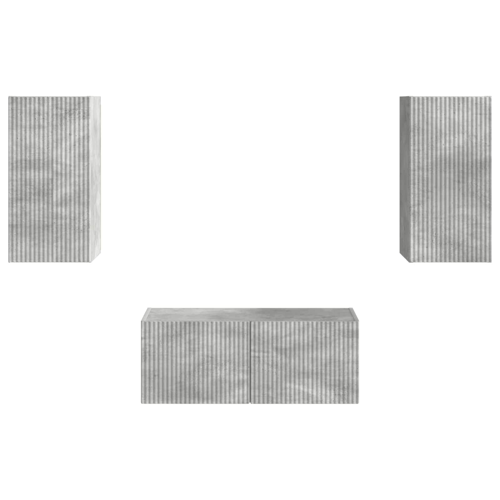 Set TV komoda Zidne 6 pcs Betonski sivi Konstruirano drvo