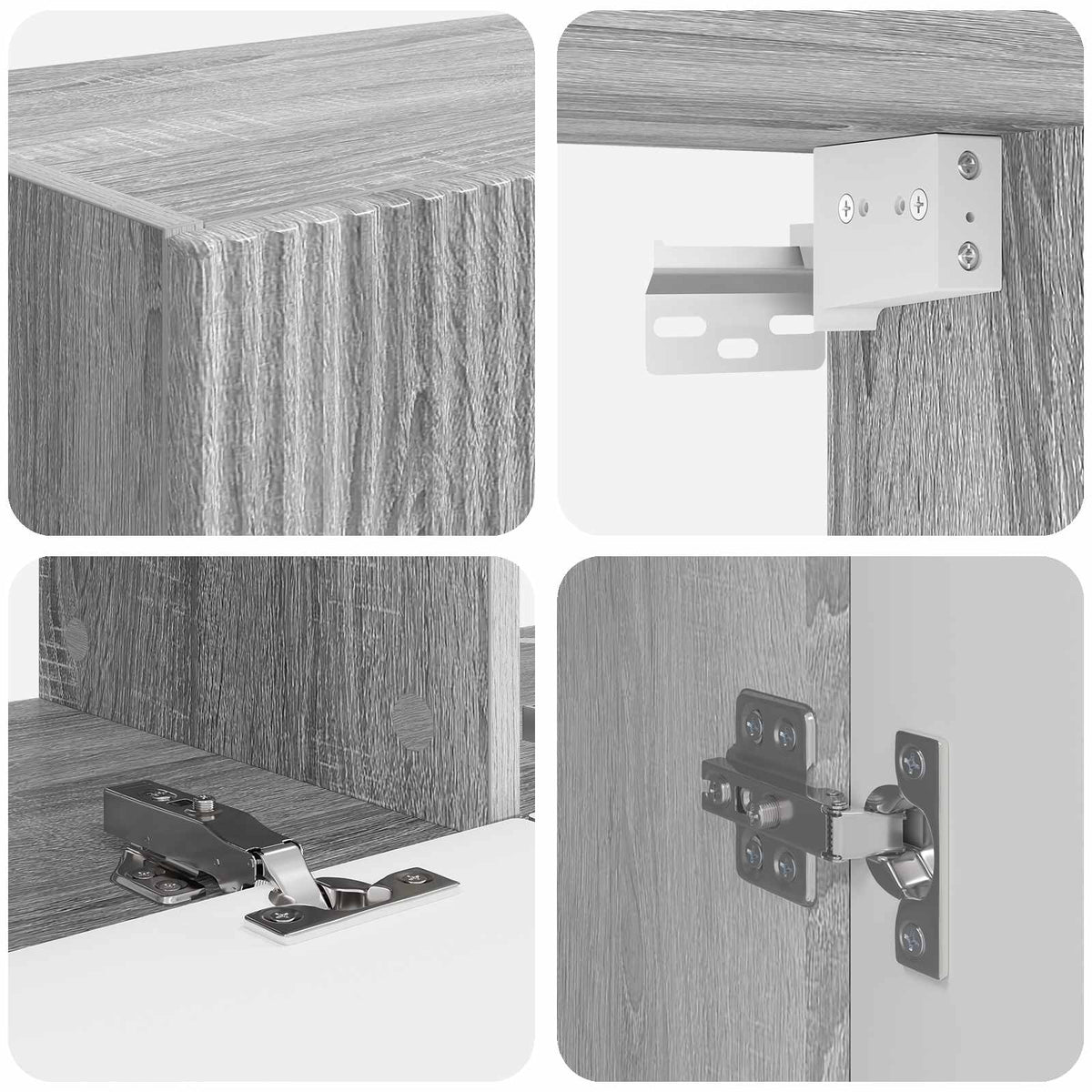 Set TV komoda Zidne 6 pcs Siva Sonoma Konstruirano drvo