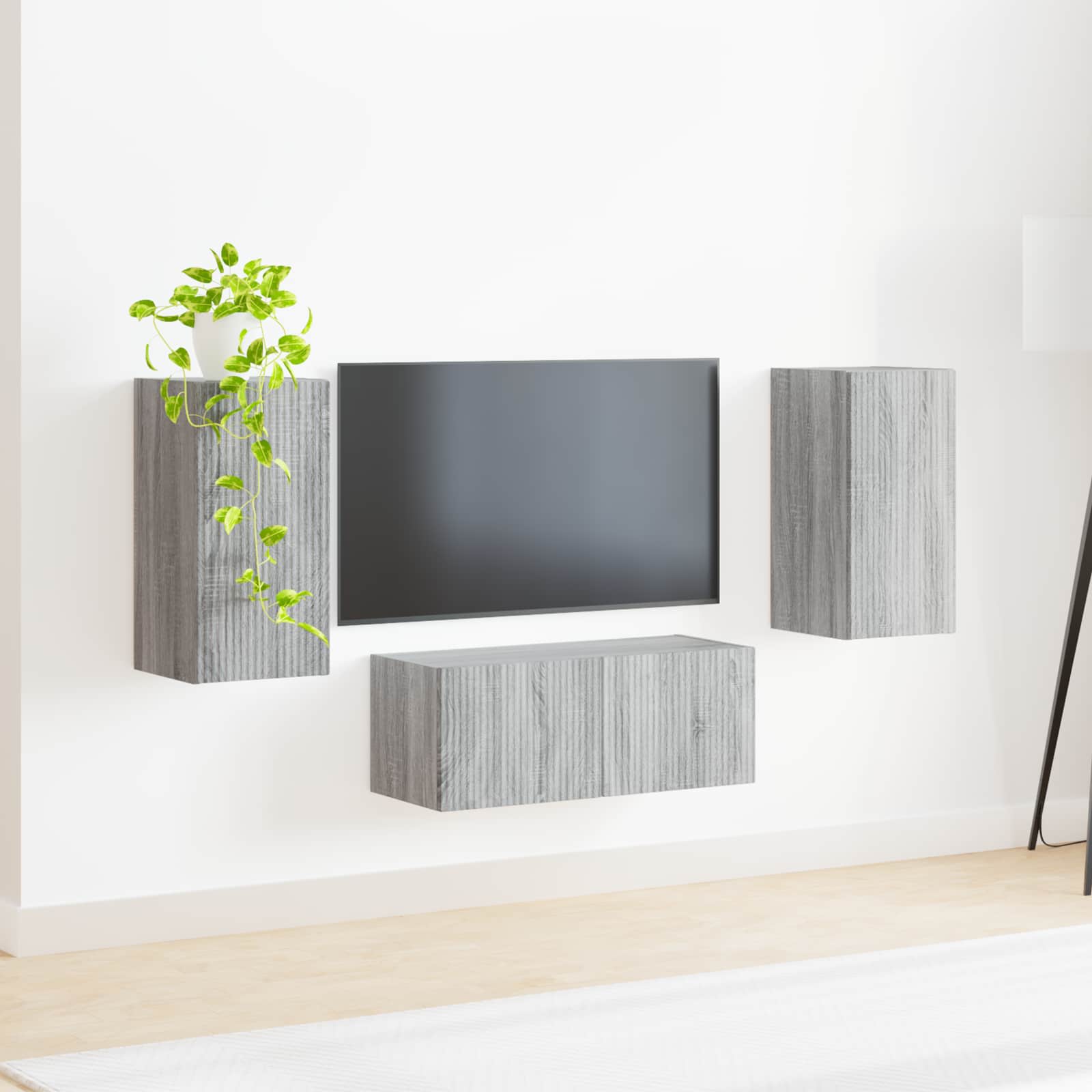 Set TV komoda Zidne 6 pcs Siva Sonoma Konstruirano drvo