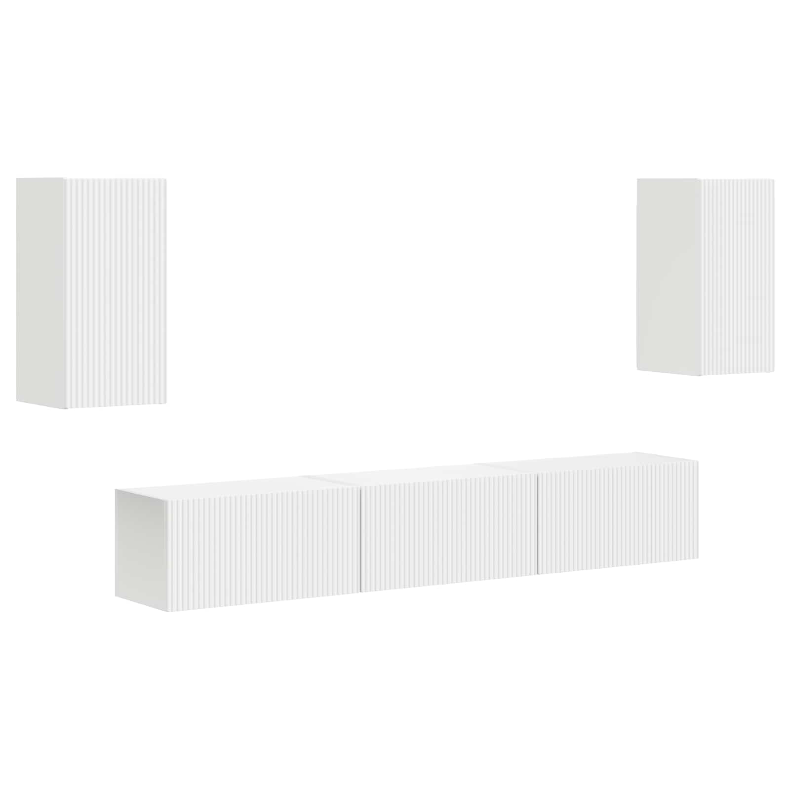 Set TV komoda Zidne 5 pcs Bijelo Konstruirano drvo