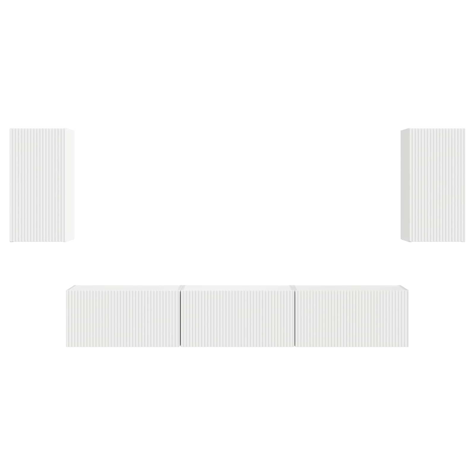 Set TV komoda Zidne 5 pcs Bijelo Konstruirano drvo