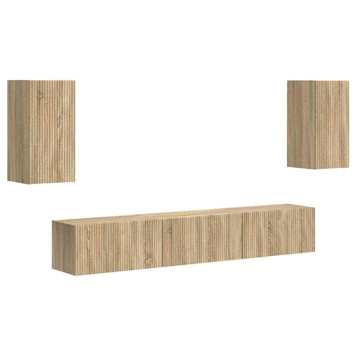 Set TV komoda Zidne 5 pcs Sonoma hrast Konstruirano drvo