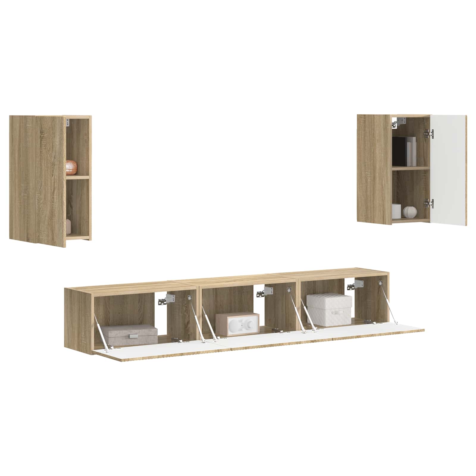 Set TV komoda Zidne 5 pcs Sonoma hrast Konstruirano drvo