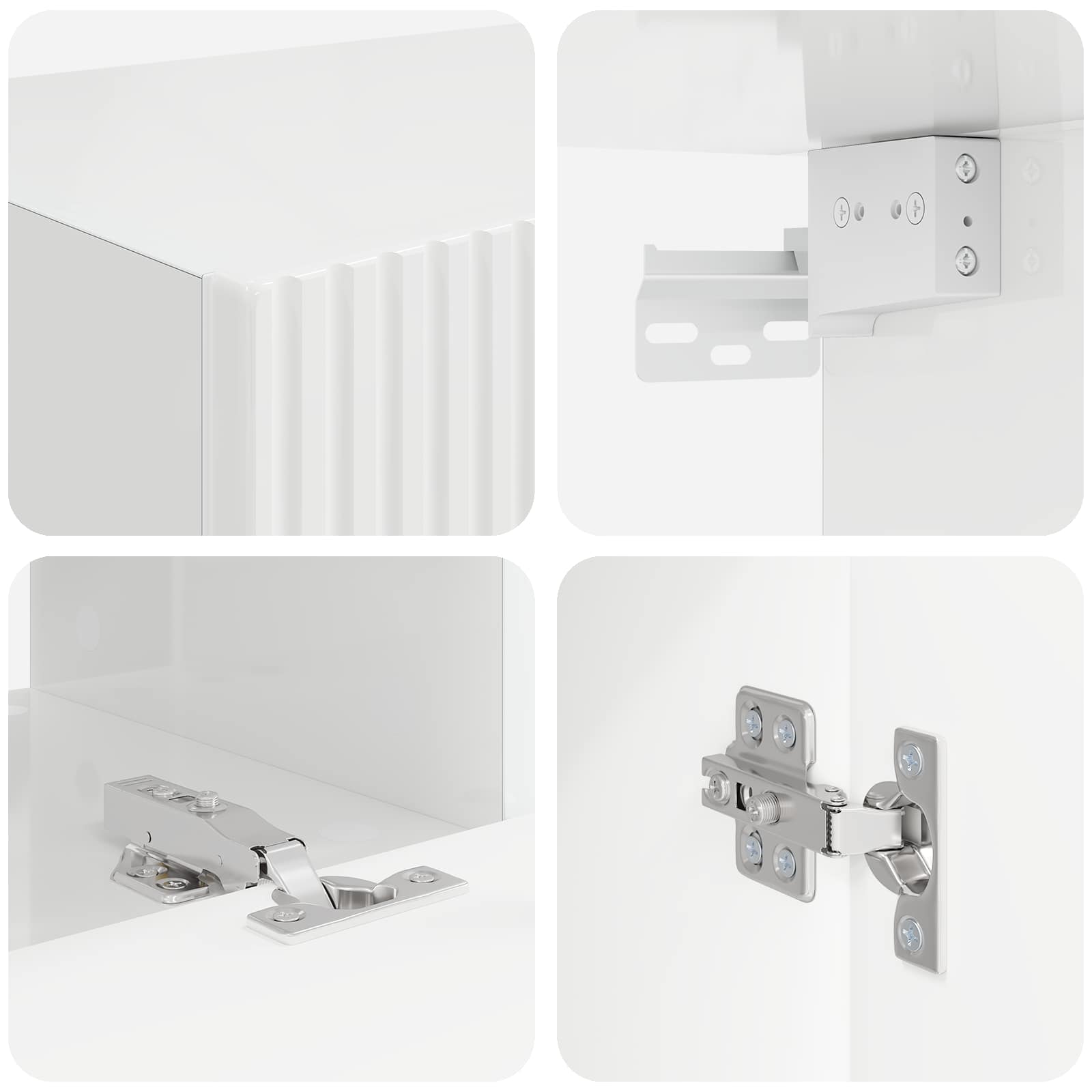 Set TV komoda Zidne 5 pcs Visoki sjaj bijela Konstruirano drvo