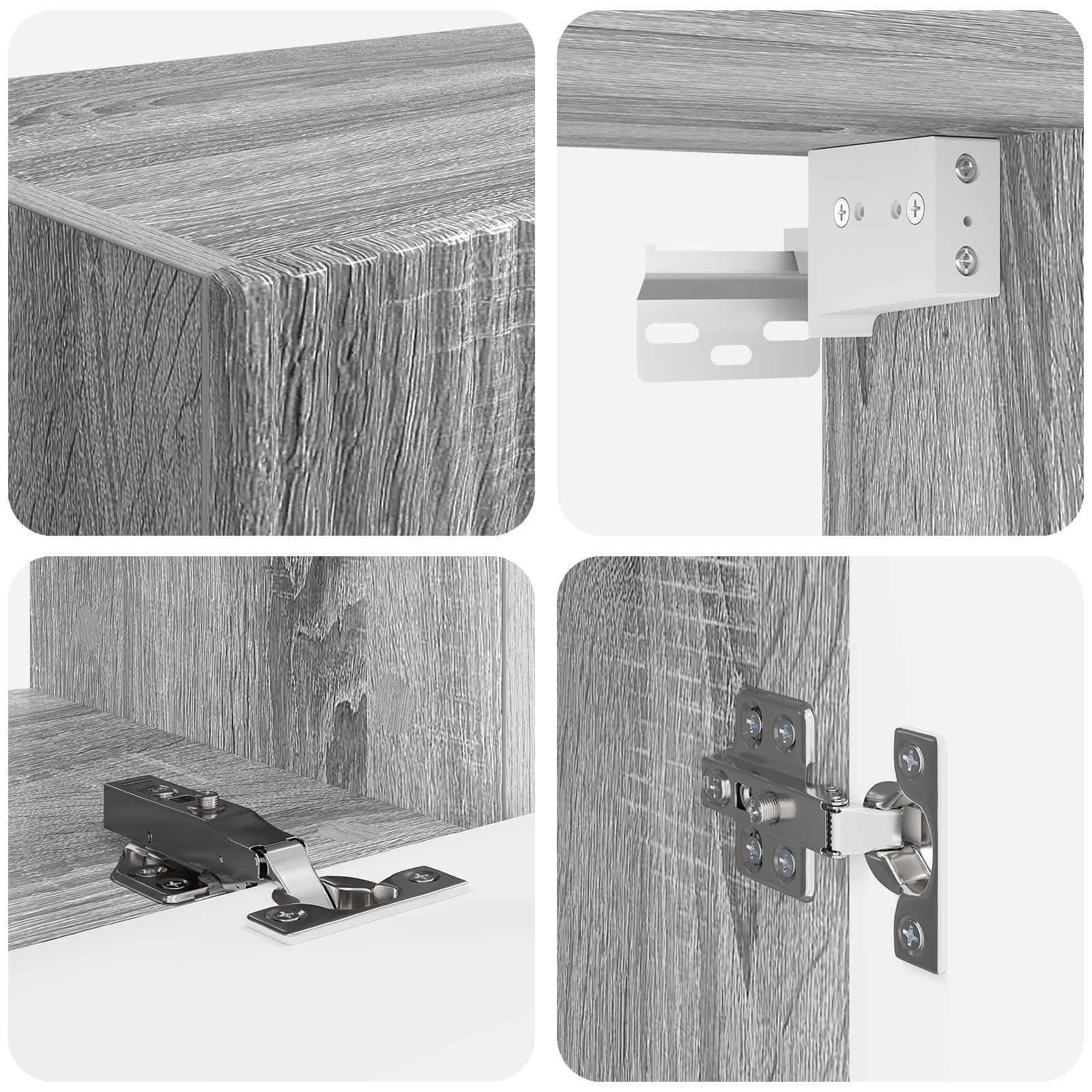 Set TV komoda Zidne 5 pcs Siva Sonoma Konstruirano drvo