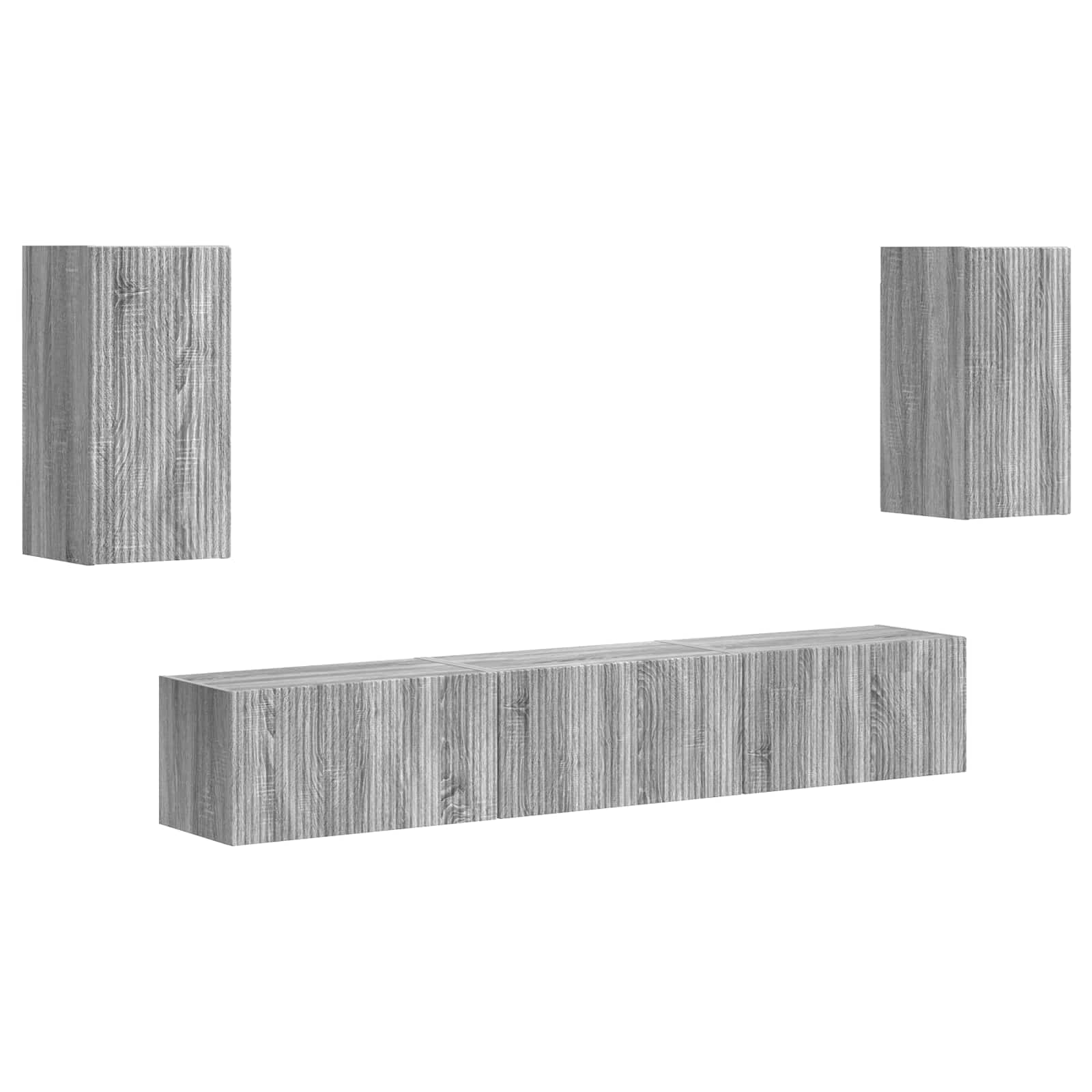 Set TV komoda Zidne 5 pcs Siva Sonoma Konstruirano drvo