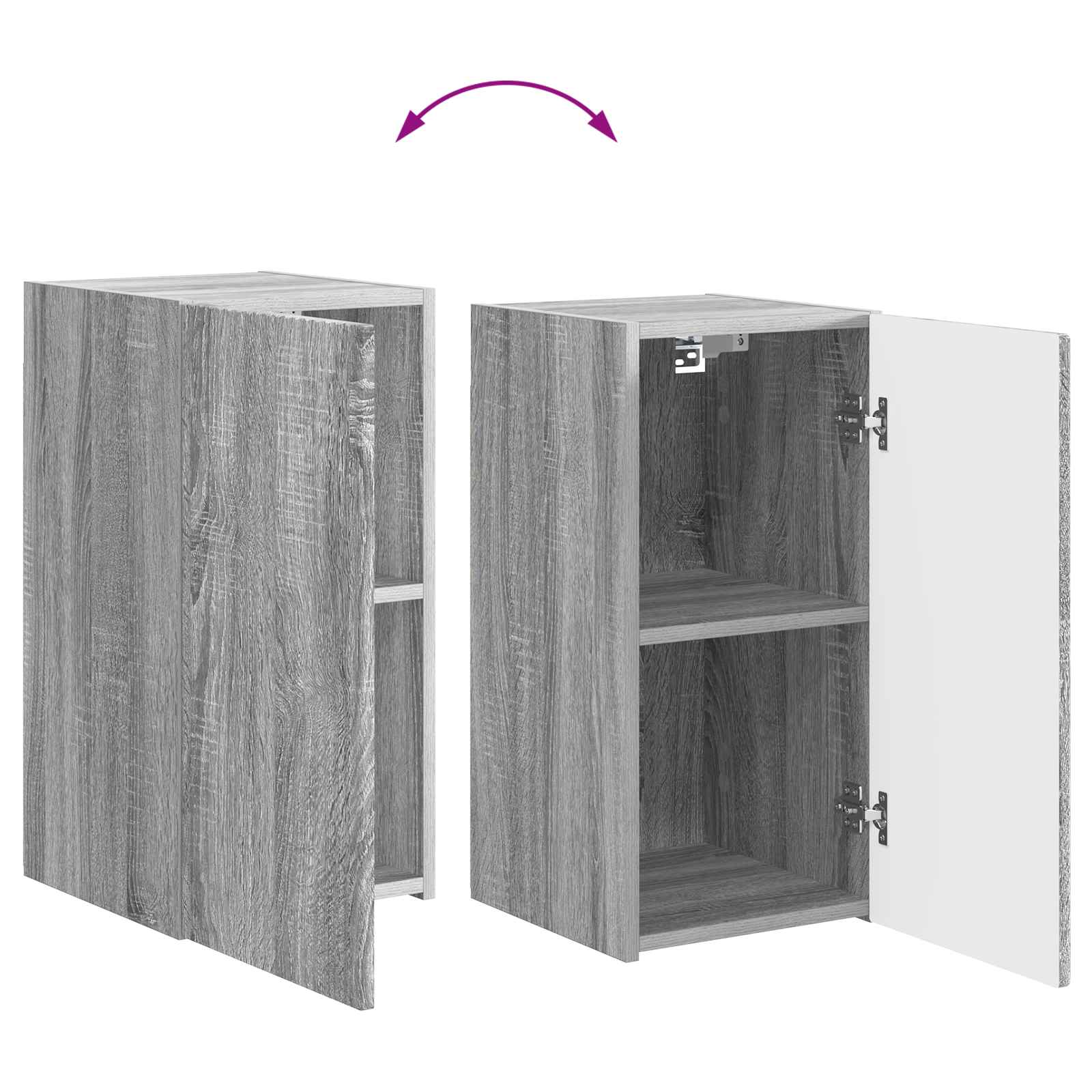 Set TV komoda Zidne 5 pcs Siva Sonoma Konstruirano drvo
