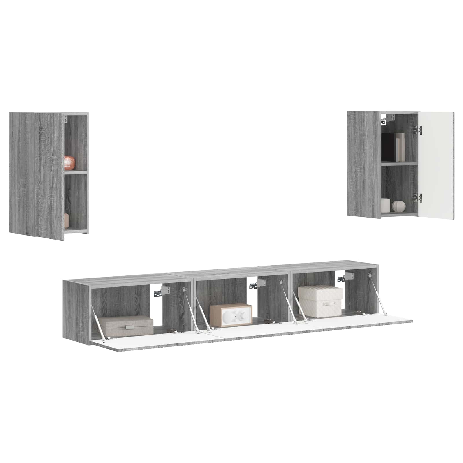 Set TV komoda Zidne 5 pcs Siva Sonoma Konstruirano drvo