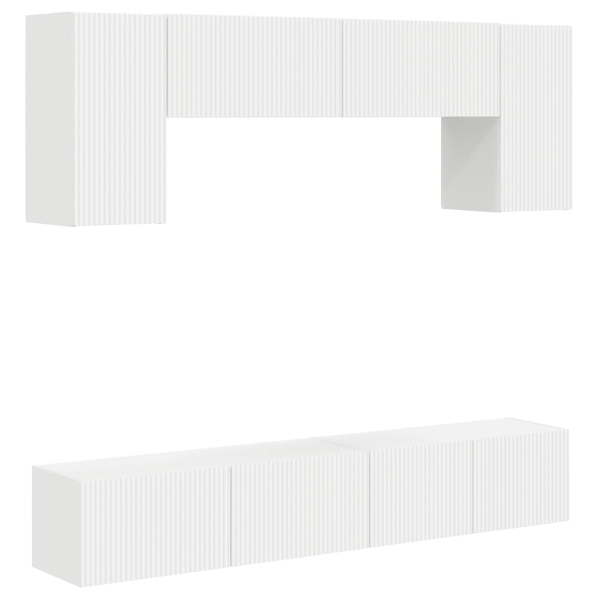 Set TV komoda Zidne 4 pcs Bijelo Konstruirano drvo