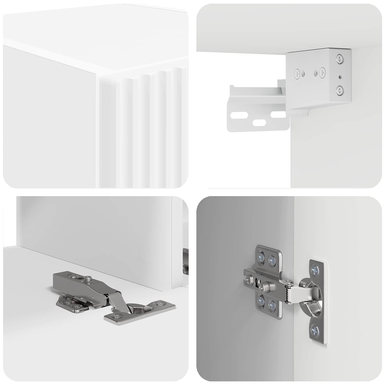 Set TV komoda Zidne 5 pcs Bijelo Konstruirano drvo