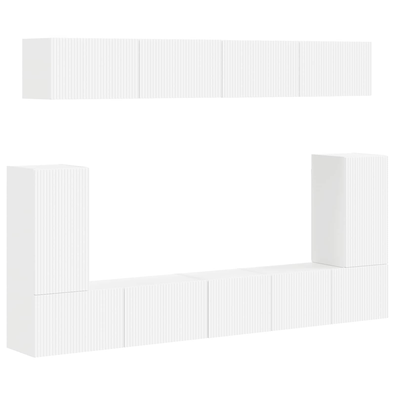 Set TV komoda Zidne 5 pcs Bijelo Konstruirano drvo