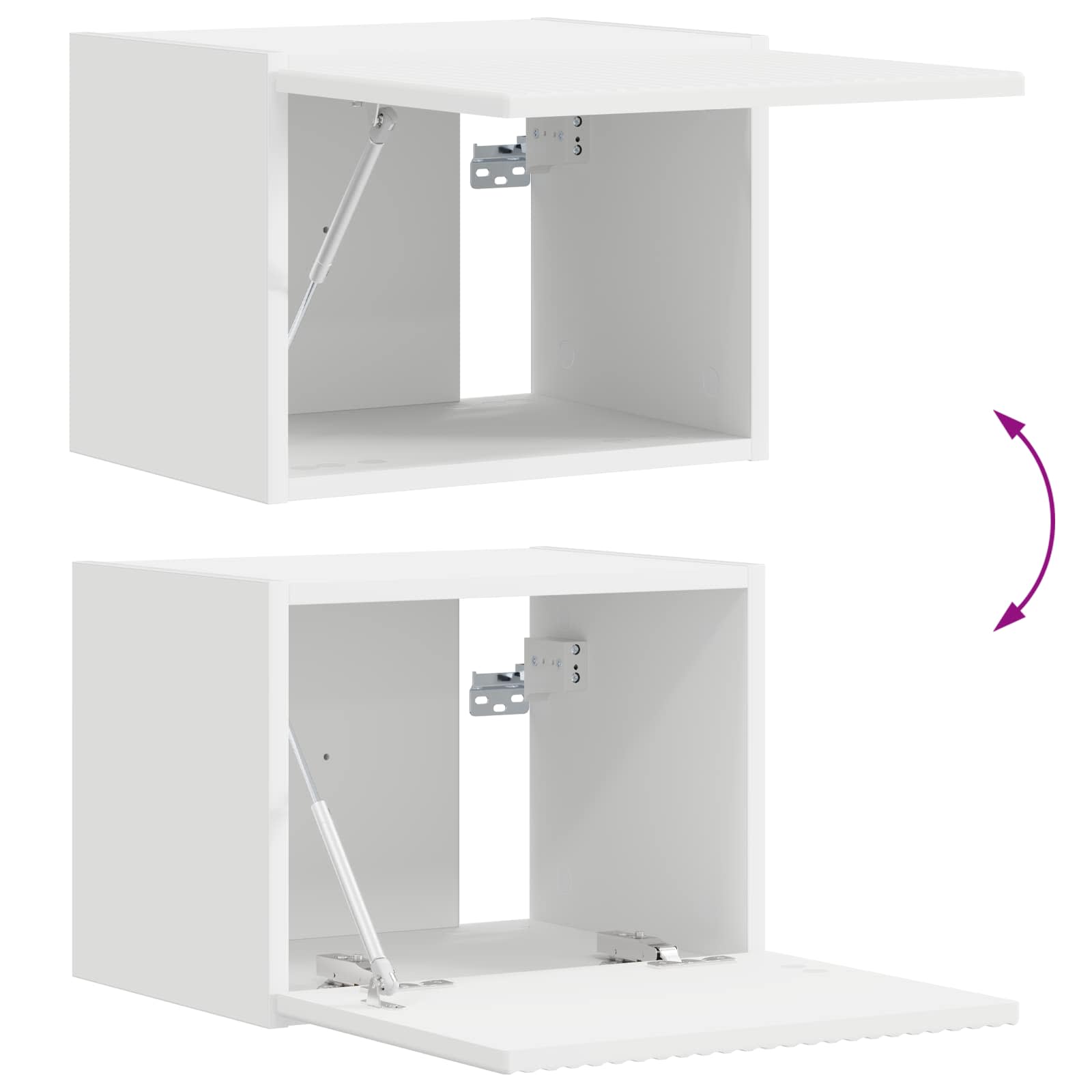 Set TV komoda Zidne 5 pcs Bijelo Konstruirano drvo
