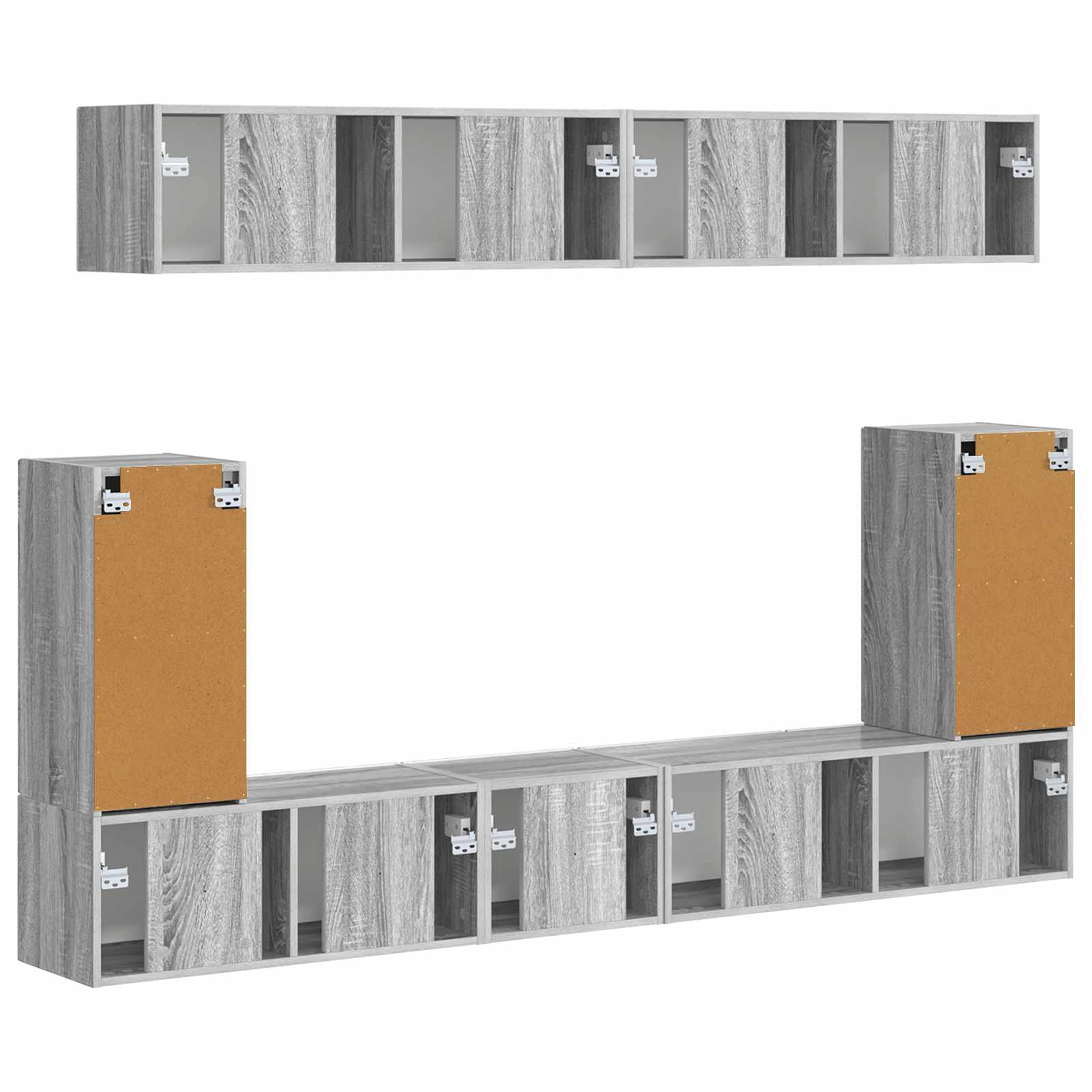 Set TV komoda Zidne 5 pcs Siva Sonoma Konstruirano drvo