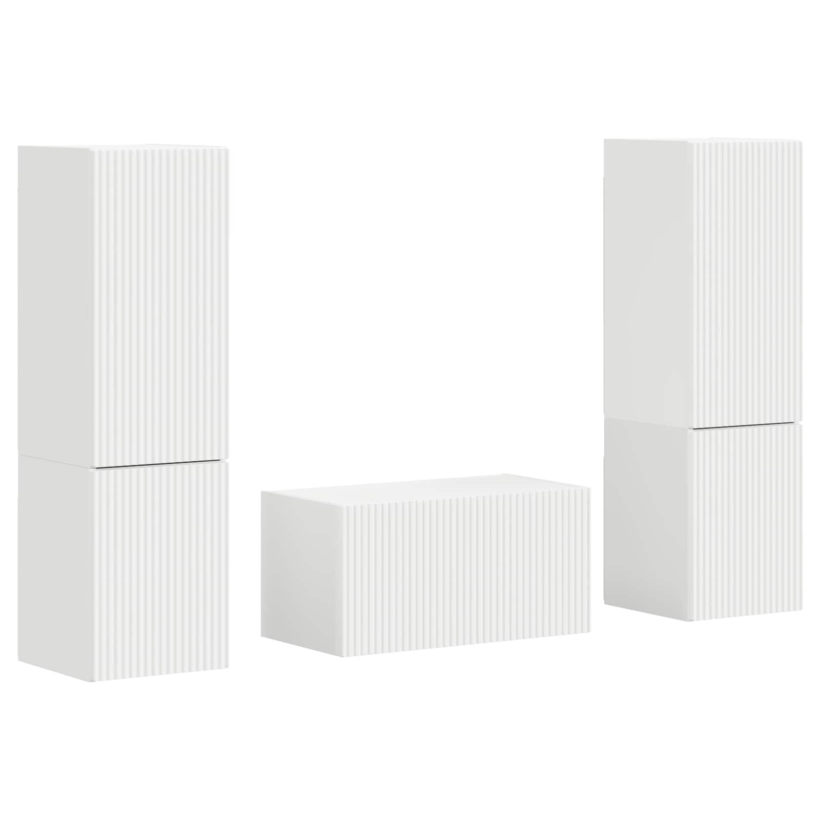 Set TV komoda 5 pcs Bijelo Konstruirano drvo