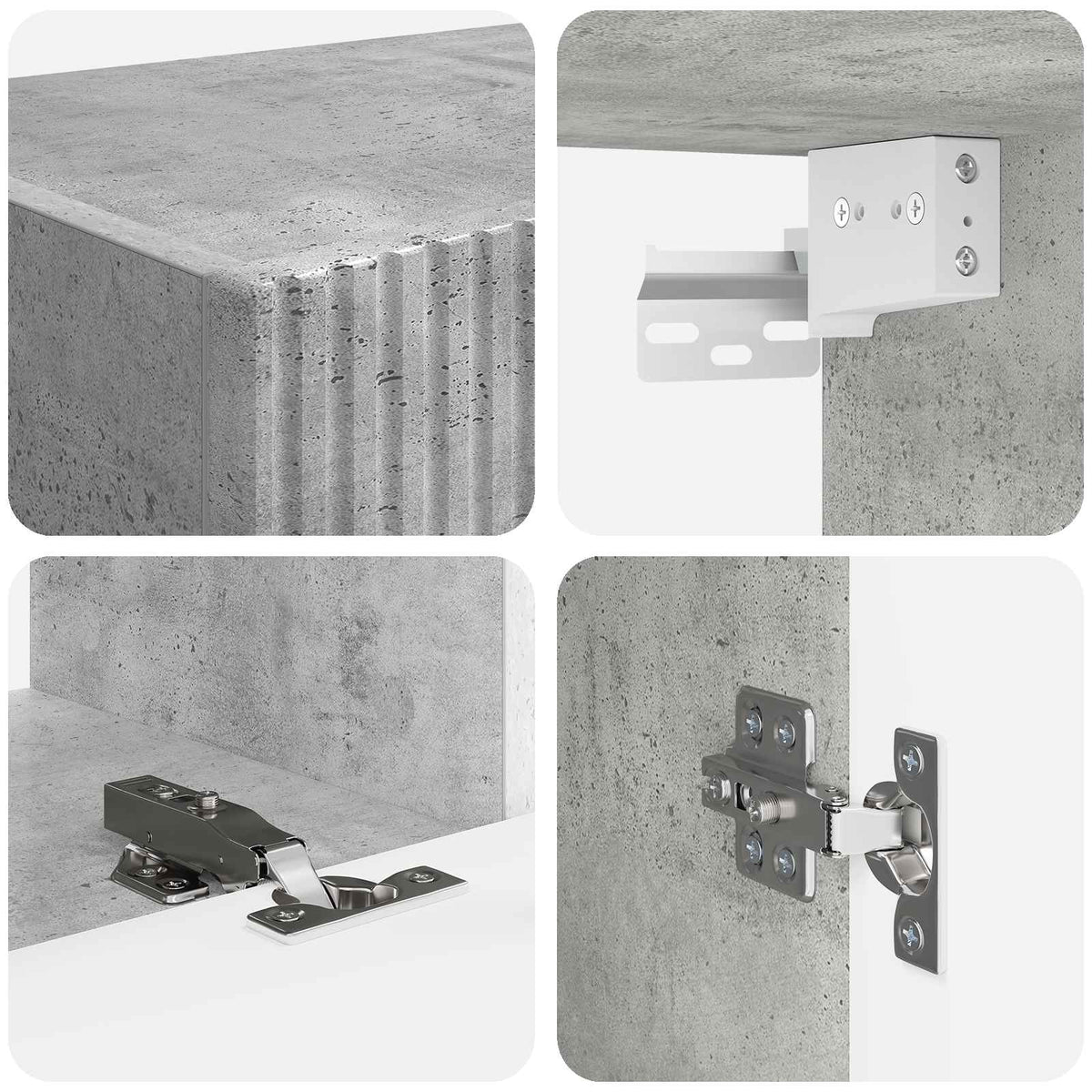 Set TV komoda 5 pcs Betonski sivi Konstruirano drvo