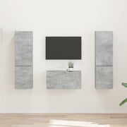 Set TV komoda 5 pcs Betonski sivi Konstruirano drvo