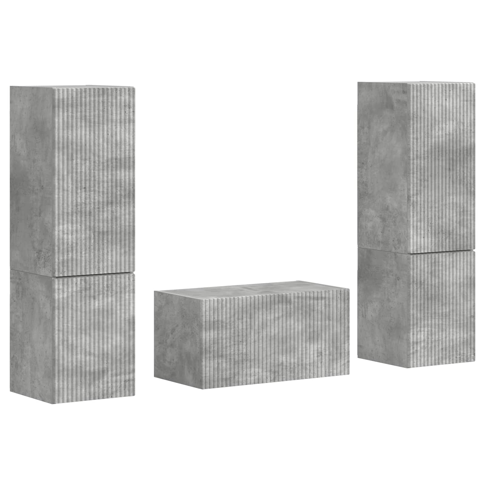 Set TV komoda 5 pcs Betonski sivi Konstruirano drvo
